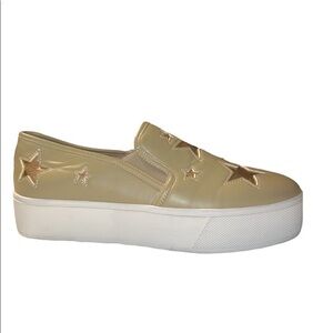 Design lab Platform Shoes Rose Gold Star Loafers Slip on Low Sneakers